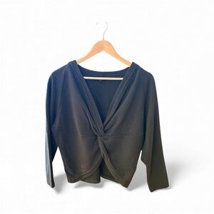 Massimo Dutti, 100% cotton, Green Twist Front Top, Size Small, Relaxed Fit